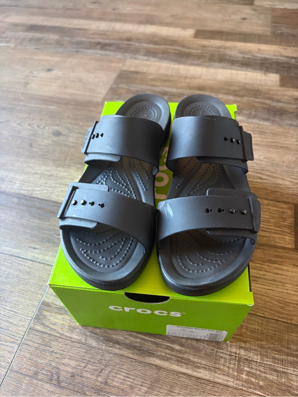 CROCS Black Double-Strap Slide Sandals